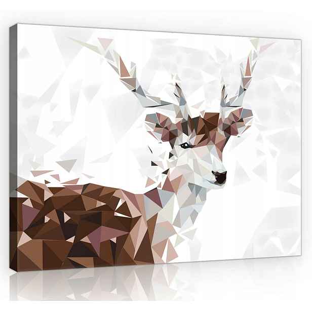 Obraz Na Plátně Canvas 70x50 Jelen Trojúhelník Grafika Umění Geometrie
