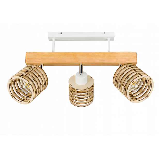 Dřevěná stropní lampa Lustr Stropní Svítidlo Loft bílá na 3x Klosz E27