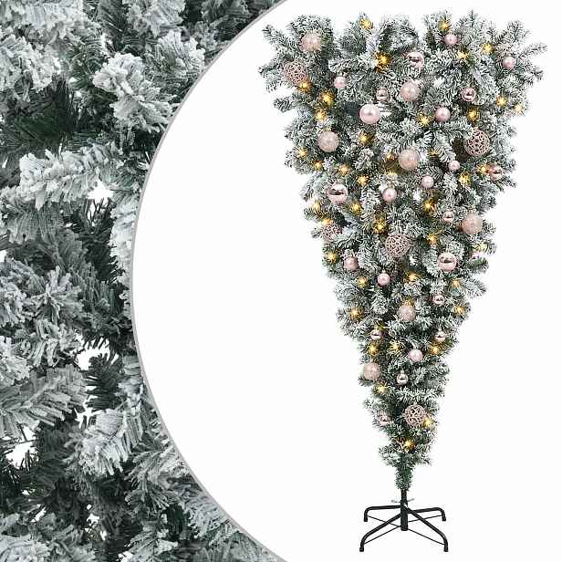 vidaXL Umělý vánoční stromek s obrácenými větvemi 150 cm 150 LED