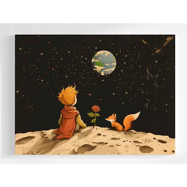 Plakát Děti Malý Princ Růže Liška Planeta Vesmír 100x75