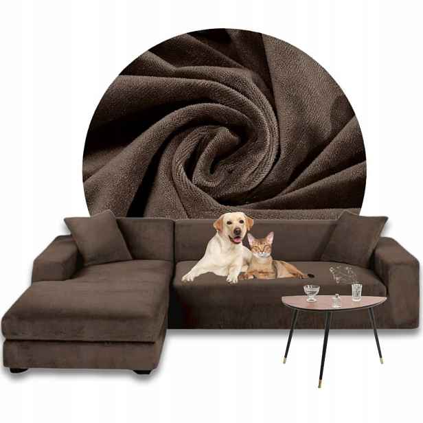 Potah Na Celý Roh Pohovky Sametový Plyš Levý 3+3 Os Oeko-tex