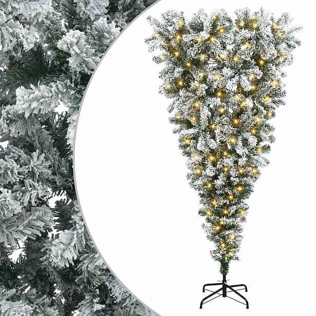 vidaXL Umělý vánoční stromek s obrácenými větvemi 150 cm 150 LED