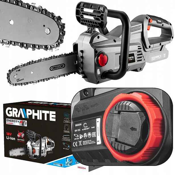 Akumulátorová Řetězová Pila Energy+ 18V 10'' Větvená Pila Graphite