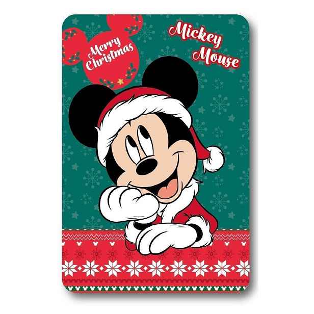 Faro Dětská fleecová deka Polar Christmas Mickey Mouse 100x140 cm zelená