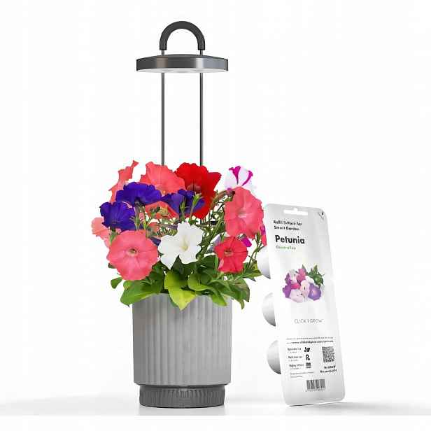 Inteligentní Květináč s Led osvětlením, Click and Grow HydroVase, šedá barva