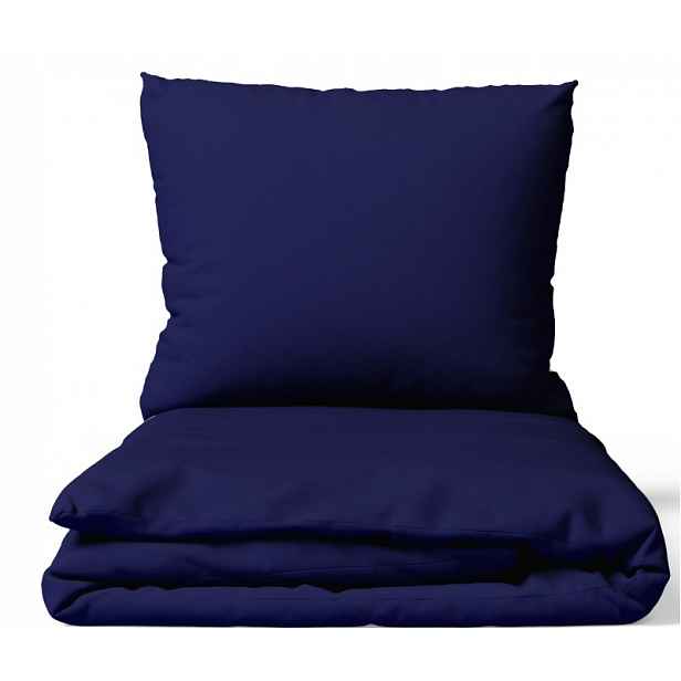 Povlečení bavlněné 140x200 tmavě modré komplet zip povlečení do ložnice