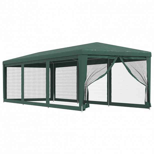 vidaXL Party stan s 8 síťovanými bočnicemi zelený 3 x 9 m HDPE