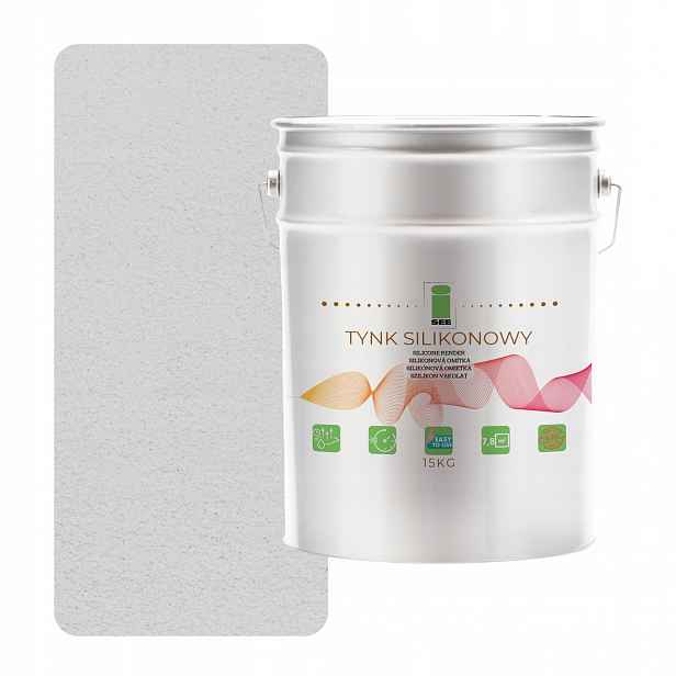 Vnější Silikonová Fasádní Omítka Bílá, Mírně Šedá, 1.0 MM, Prémiová, 15 Kg