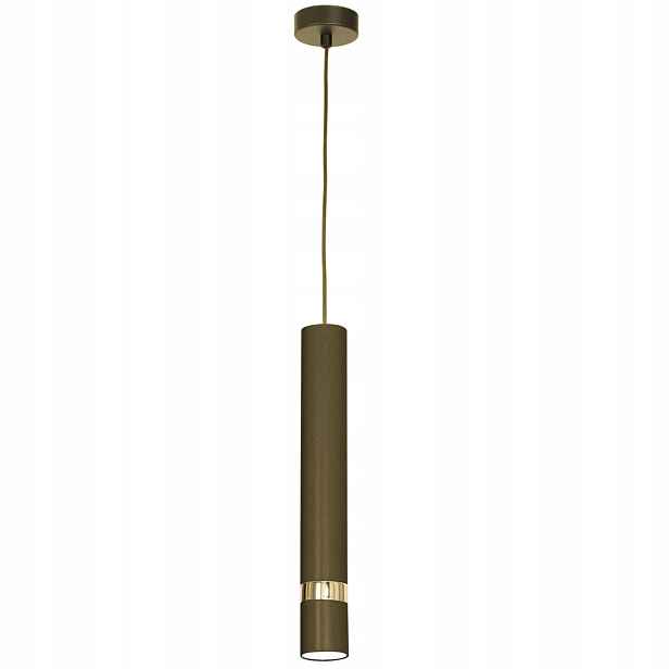 Závěsná lampa bodová titanová tuba zlatá nad stůl ostrov barový pult Luminex