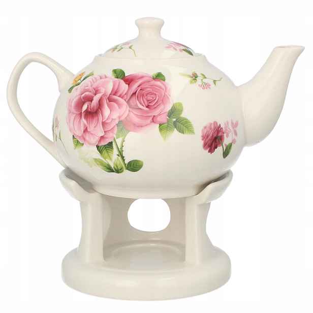 Livello Konvice na čaj porcelánová konvička s ohřívačem čaje 1000 ml