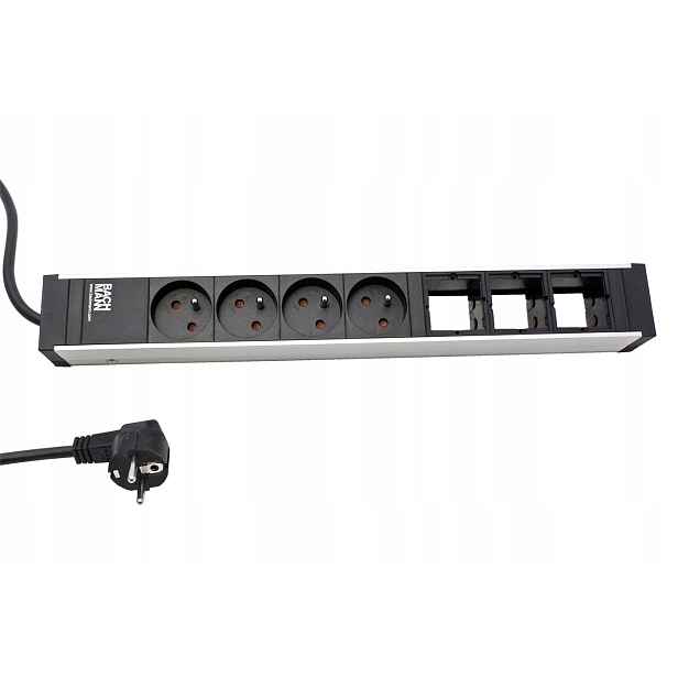 Bachmann Systém Universal, 4x zásuvka Cz, 3x volné, černý (922.082)