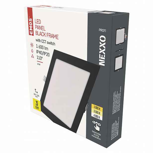 Emos Nexxo Led podhledové svítidlo 18 W, černé, 22,5 cm