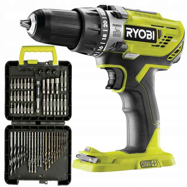 Ryobi Aku Vrtačka 18V sada vrtáků a bitů 60 ks