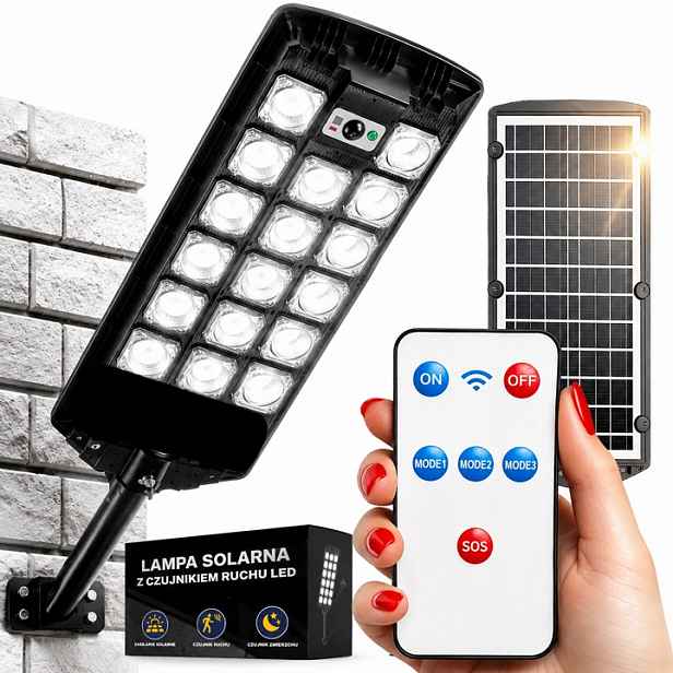 Solární Zahradní Lampa Venkovní 1500W Led Pouliční S Pohybovým Senzorem