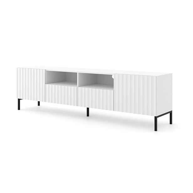 ARTBm Tv stolek WAVE 200 | 2D2S Provedení: Bílá mat / černé nohy