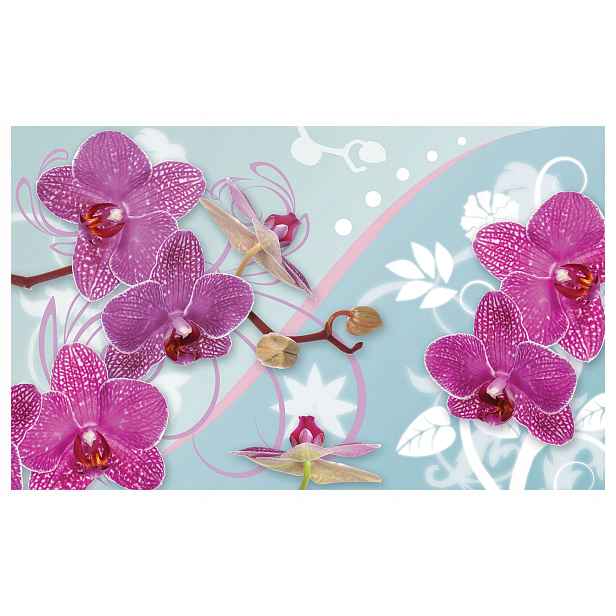 Flízovaná fototapeta Fialové orchideje na modrém pozadí 250x175 lepidlo