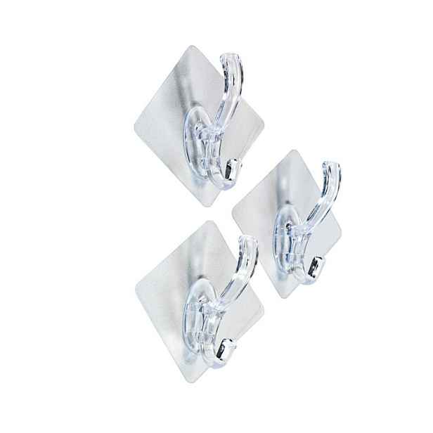 háček- 3ks (2158), transp. plast, samolep.