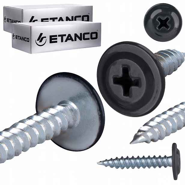 Podložkové vruty do dřeva 4,2 x 25 mm Ral 7016 500 ks Etanco Gm-s