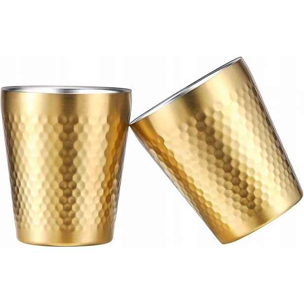 Tiicoo Hrnky Z Nerezové Oceli 2 kusy 300 ml Izolované zlaté