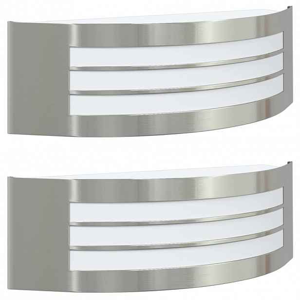 vidaXL Venkovní nástěnné svítidlo 2 ks Stříbrná 32 x 10 x 10 cm