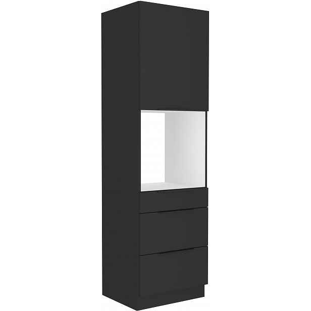 Vysoká skříňka pro vestavnou troubu Siena 60 DPS-210 3S1F - Premium Box Barva korpusu: Černá, Barva dvířek: Černá