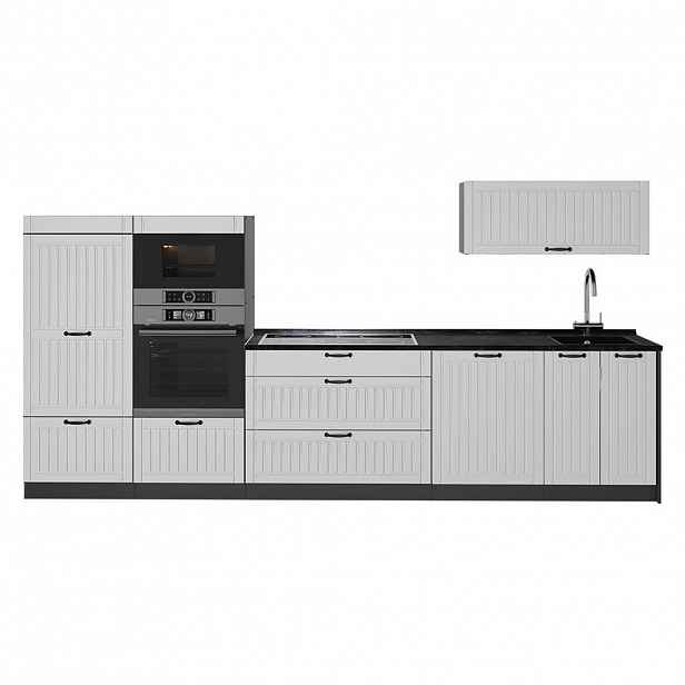 Vicco KUCHYŇSKÝ KOUT Fame-Line, Bílý venkovský dům/Antracit, 340 cm, PD Antracit