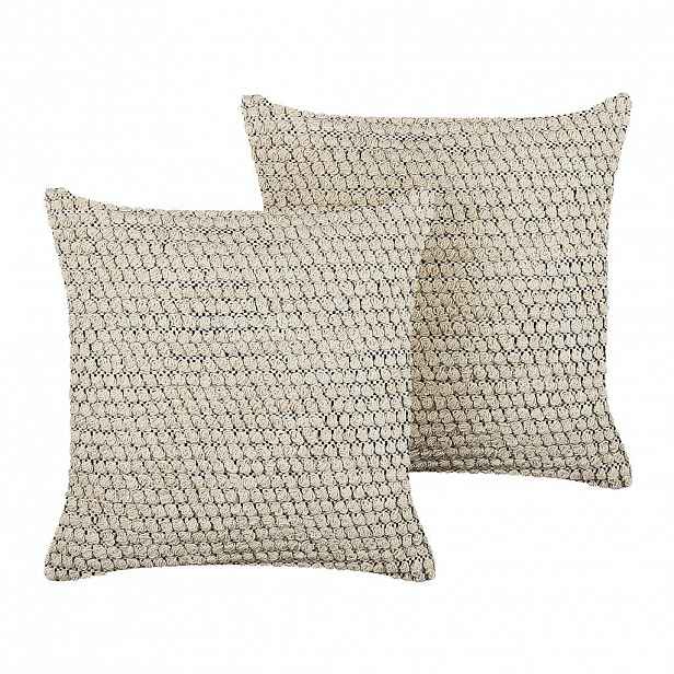 Beliani DEKORATIVNÍ POLŠTÁŘ sada 2 ks Béžový 45/45 cm Howea