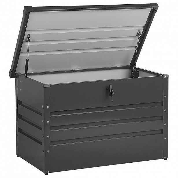 Beliani ÚLOŽNÝ BOX NA POLSTROVÁNÍ Ocel grafitově šedý 100/62 cm Cebrosa