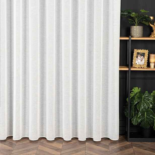 Mg Záclona Premium s olověnkou Petra Ecru Bílá Šitá S Páskou 400x240 cm Skr