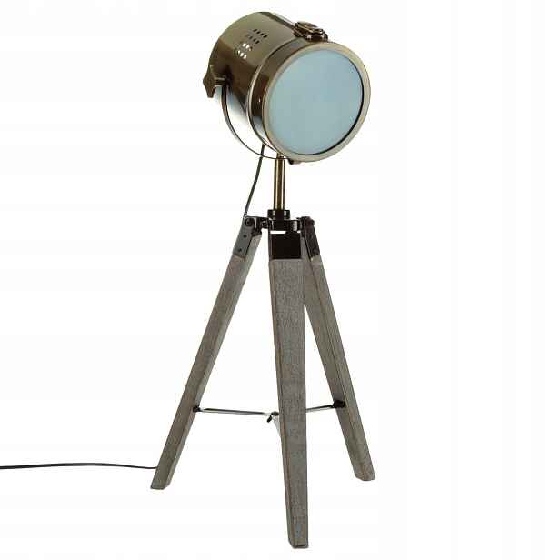 Stojací Lampa Na Trojnožku S Reflektorem V Loftovém Stylu