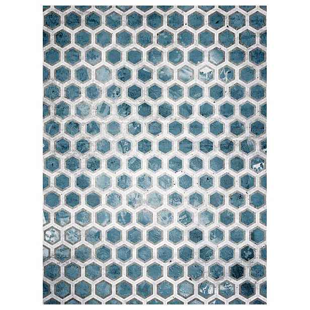 Tapeta Geometrický vzor šestiúhelníků abstrakce modrá 184x254 lepidlo