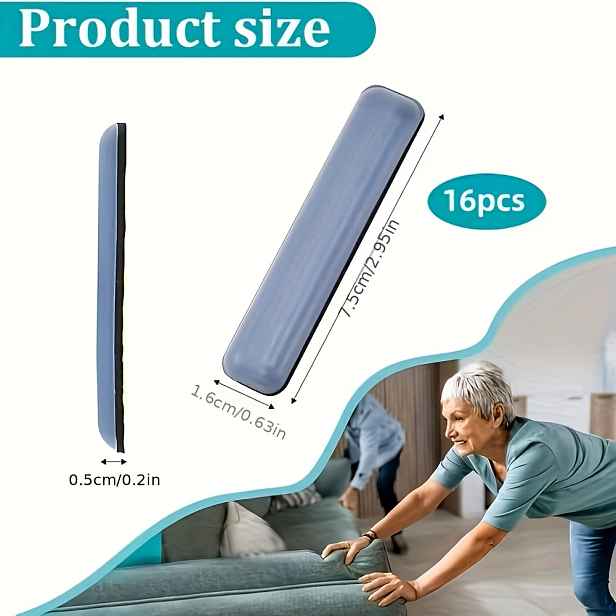 TEMU Obdélníkové samolepicí kluzné podložky pod nábytek 16x75 mm, vhodné pro koberce a dřevěné podlahy, samolepicí obdélníkové chrániče podlahy,