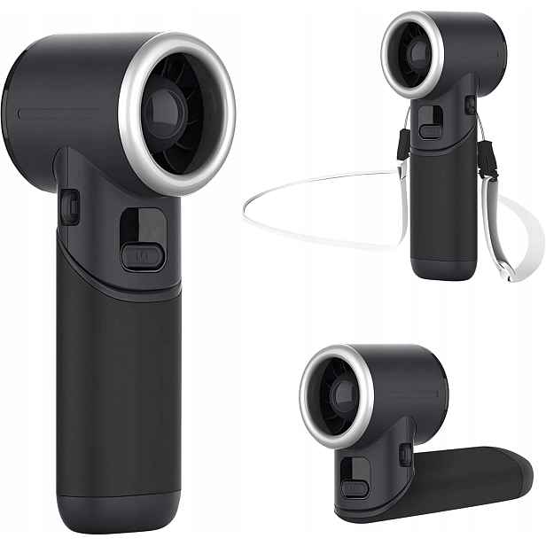 Ventilátor Turbo skládací 3600 mAh Usb Led 5 rychlostních stupňů