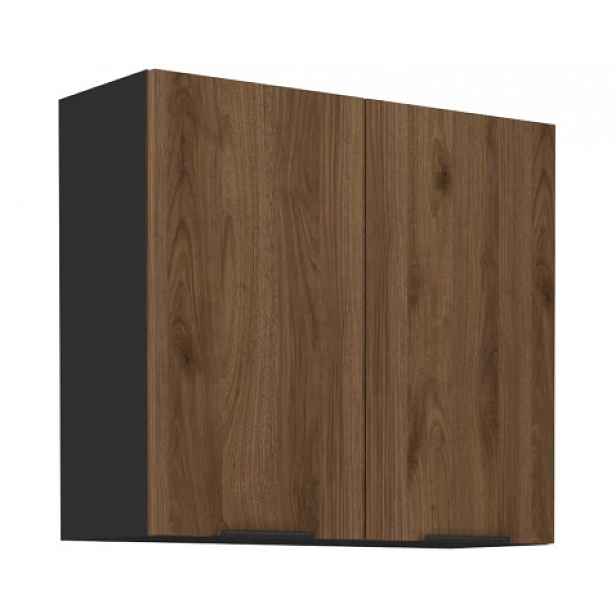 Horní kuchyňská skříňka Monza, 80 cm, ořech/černá