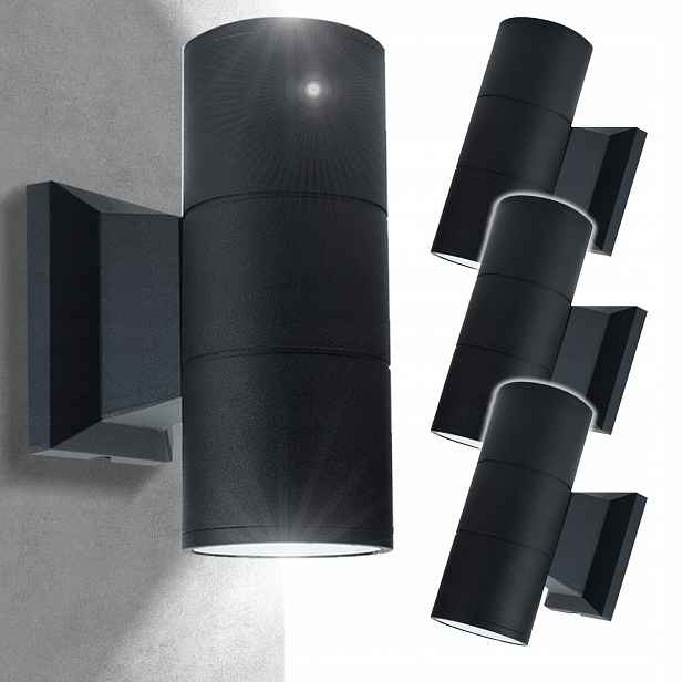 4x Vodotěsná venkovní nástěnná lampa IP44 Dekorativní zahradní terasová lampa