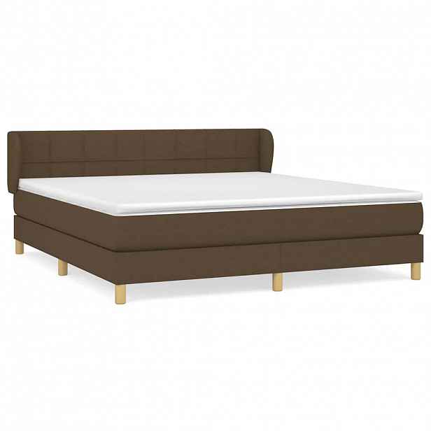 vidaXL Box spring postel s matrací tmavě hnědá 160x200 cm textil