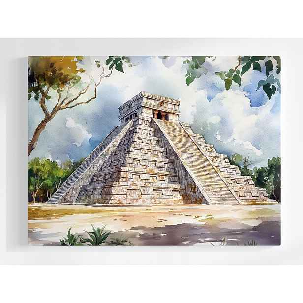 Plakát Historie Mexiko Pyramida Mayové Chrám 100x75