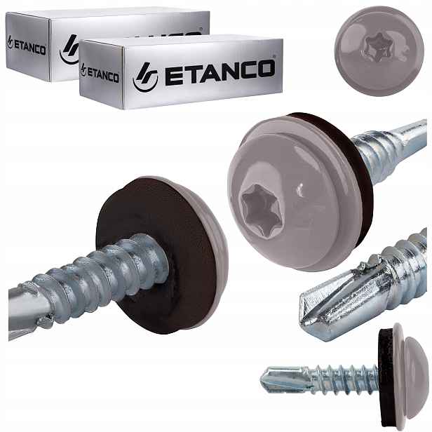 Šrouby do kovu Torx 3 mm 4,8x22 mm Ral 9007 500 ks Etanco GT3 Ph Z14