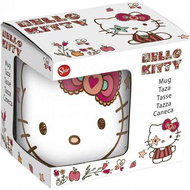 TEMU Porcelánová hrnek Hello Kitty Stars 325 ml (11 Oz) v dekorativní krabičce