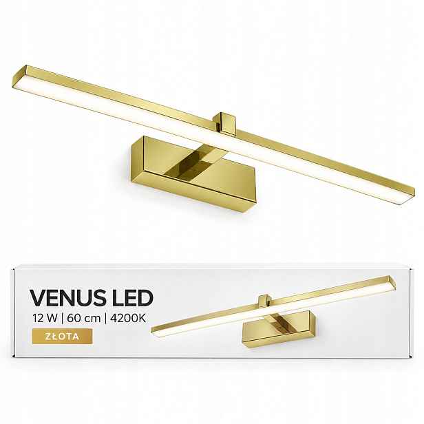 Venus zlaté nástěnné svítidlo 12W 60cm Led do interiéru 840lm 4200K IP44 na zeď