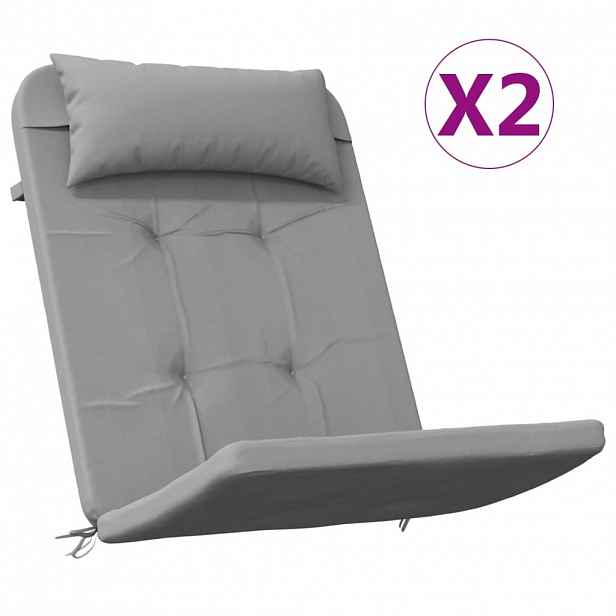 vidaXL Podušky na židli Adirondack 2 ks šedé oxfordská látka
