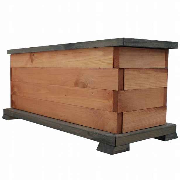 Zahradní Květináč Dřevěný květináč Tik box Antracit 52 cm Produkt Pl