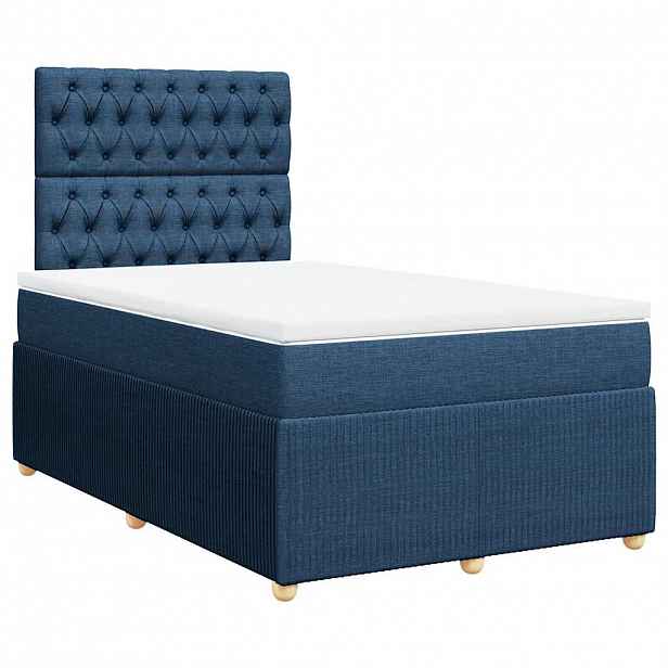 vidaXL Box spring postel s matrací černá 120x190 cm textil