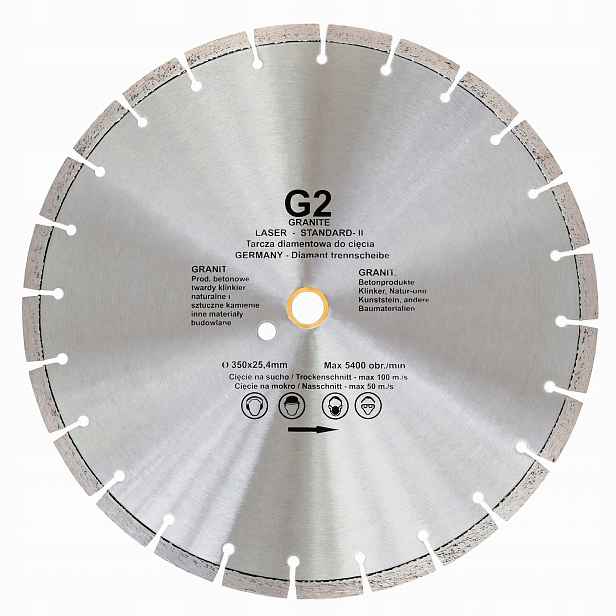 Diamantový Kotouč Na Řezání Žuly Kamene 350x25,4 /20 mm G2 Tediam