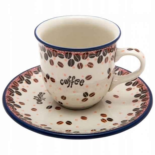 Šálek podšálek 180 ml Ceramika Artystyczna Bolesławiec 2391 Coffee