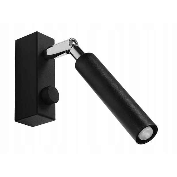 Sollux Nástěnná lampa na čtení černá s vypínačem do obývacího pokoje