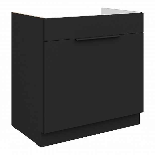 Spodní skříňka pod dřez Siena 80 ZL 1S BB - Premium Box Barva korpusu: Černá, Barva dvířek: Černá