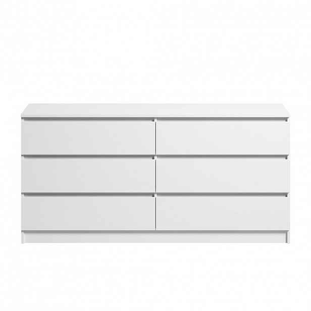 Home Collective KOMODA 160 cm šířka se 6 zásuvkami, bílá