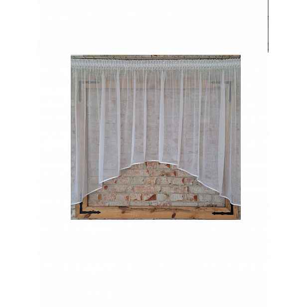 Hotová záclona 600x120, oblouk, bílá markýza, lemovka, páska, obývací pokoj, kuchyň
