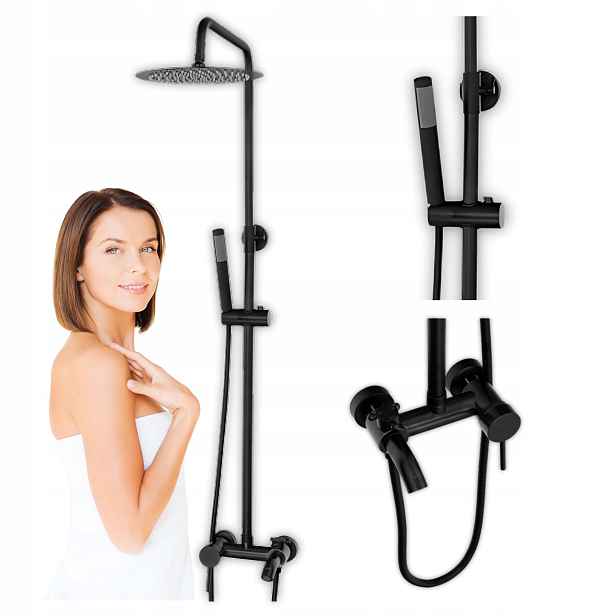 Sprchový Set Na Omítku 1188B Černý